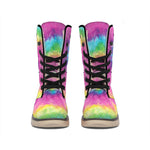 Bright Spiral Tie Dye Print Winter Boots