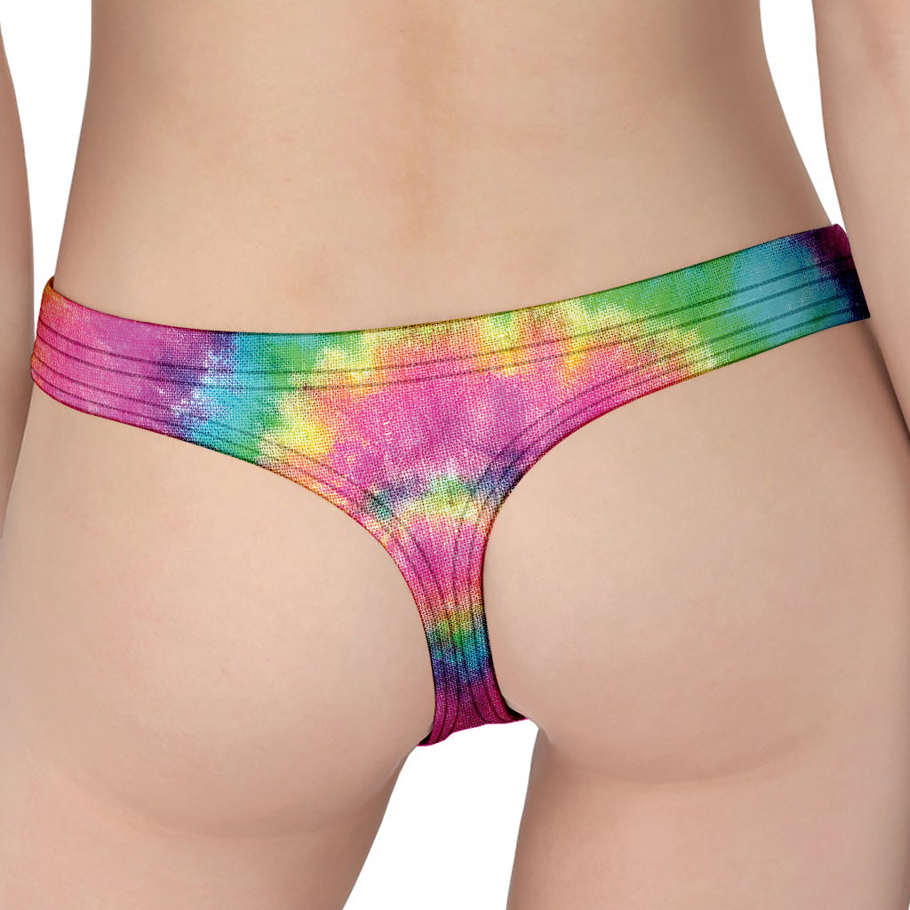 Bright Spiral Tie Dye Print Women's Thong