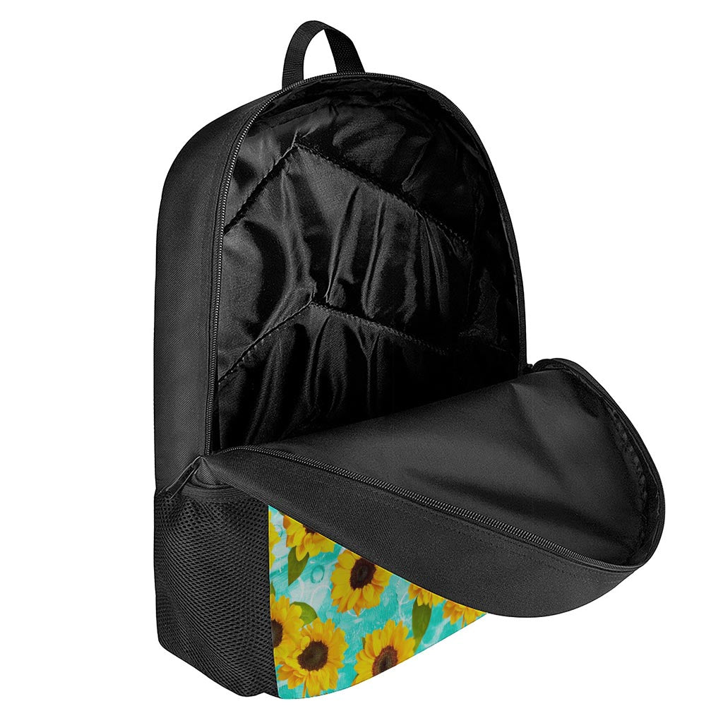 Bright Sunflower Pattern Print 17 Inch Backpack