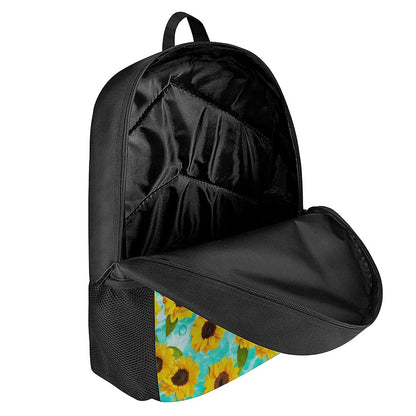 Bright Sunflower Pattern Print 17 Inch Backpack