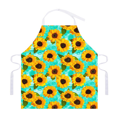 Bright Sunflower Pattern Print Adjustable Apron