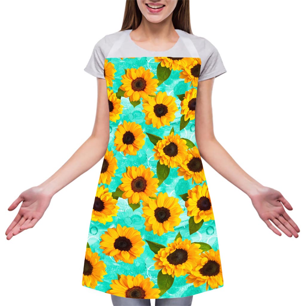 Bright Sunflower Pattern Print Adjustable Apron