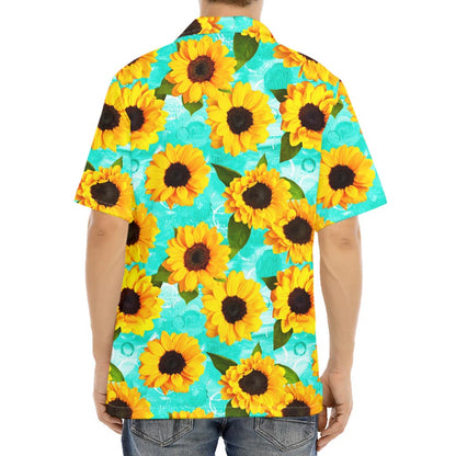 Bright Sunflower Pattern Print Aloha Shirt