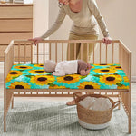 Bright Sunflower Pattern Print Baby Crib Sheet