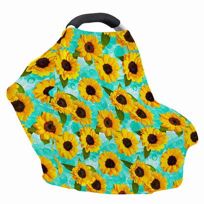 Bright Sunflower Pattern Print Baby Seat Cover