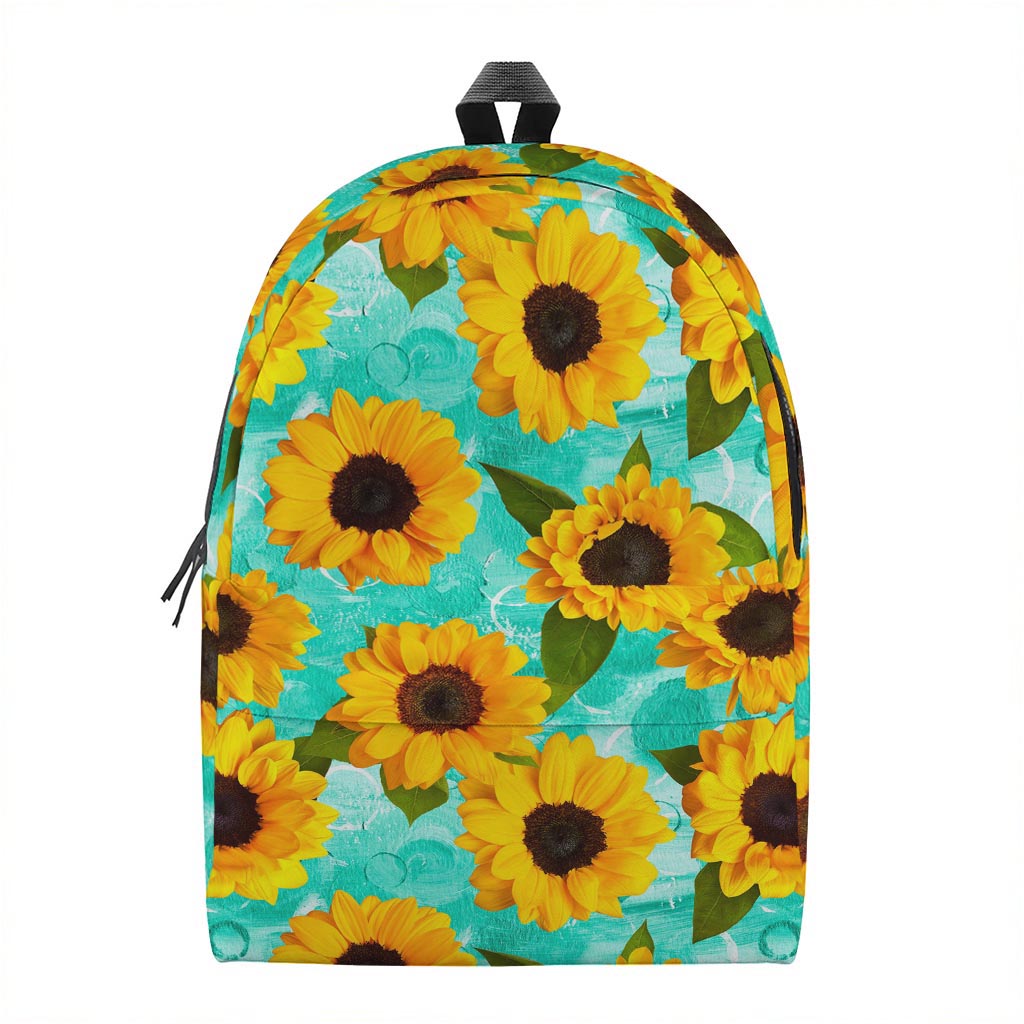 Bright Sunflower Pattern Print Backpack