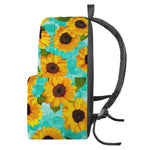 Bright Sunflower Pattern Print Backpack