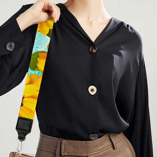 Bright Sunflower Pattern Print Bag Strap