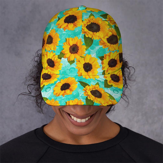 Bright Sunflower Pattern Print Baseball Cap