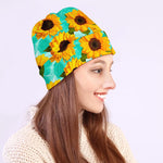 Bright Sunflower Pattern Print Beanie