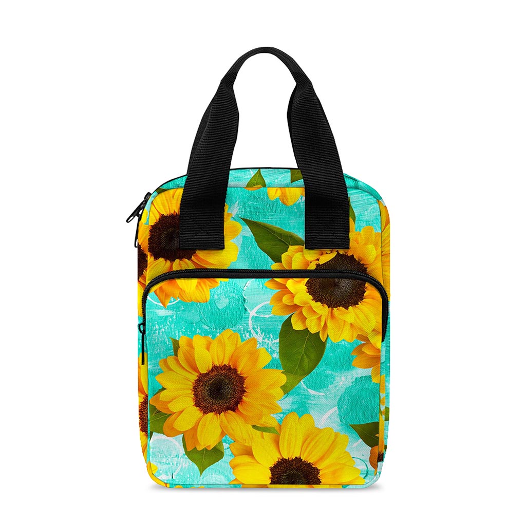 Bright Sunflower Pattern Print Bible Tote Bag