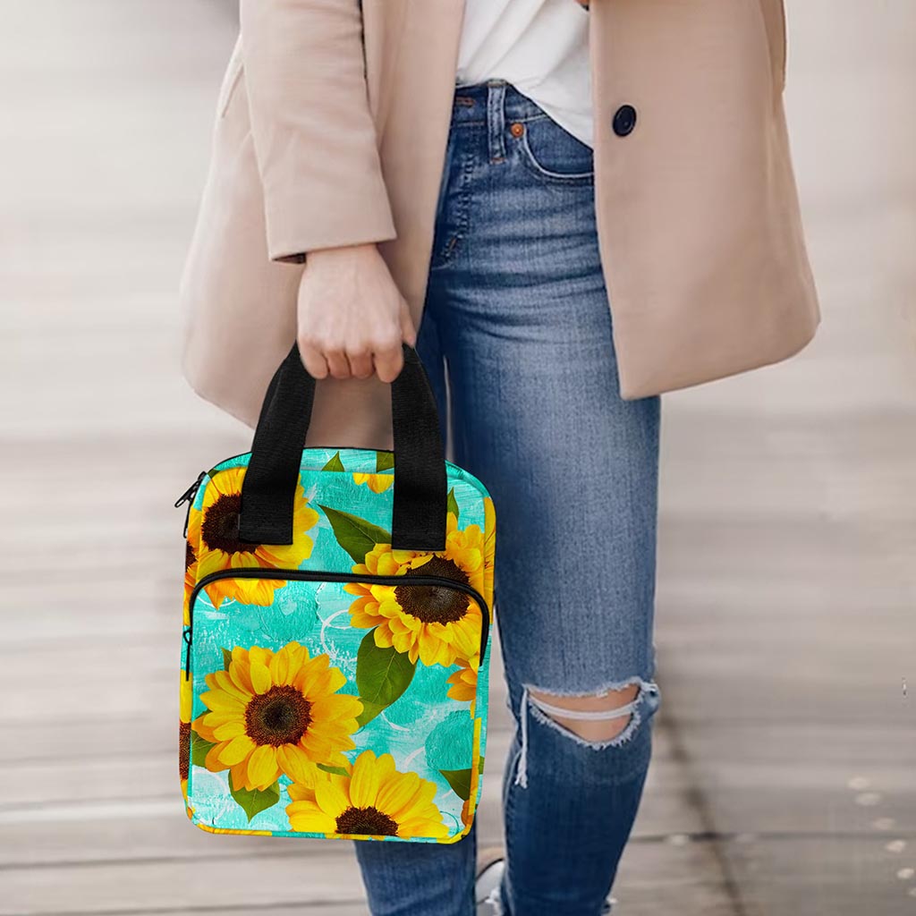 Bright Sunflower Pattern Print Bible Tote Bag