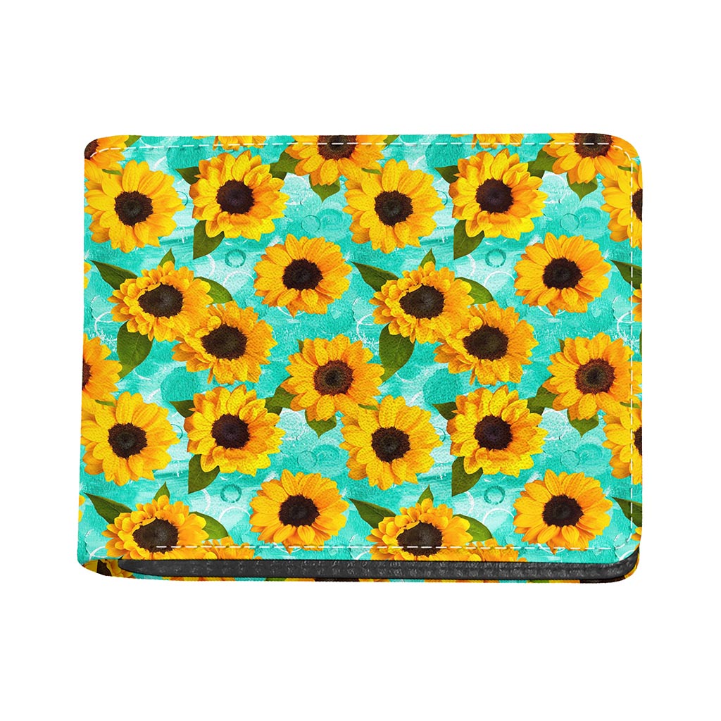 Bright Sunflower Pattern Print Bifold Wallet