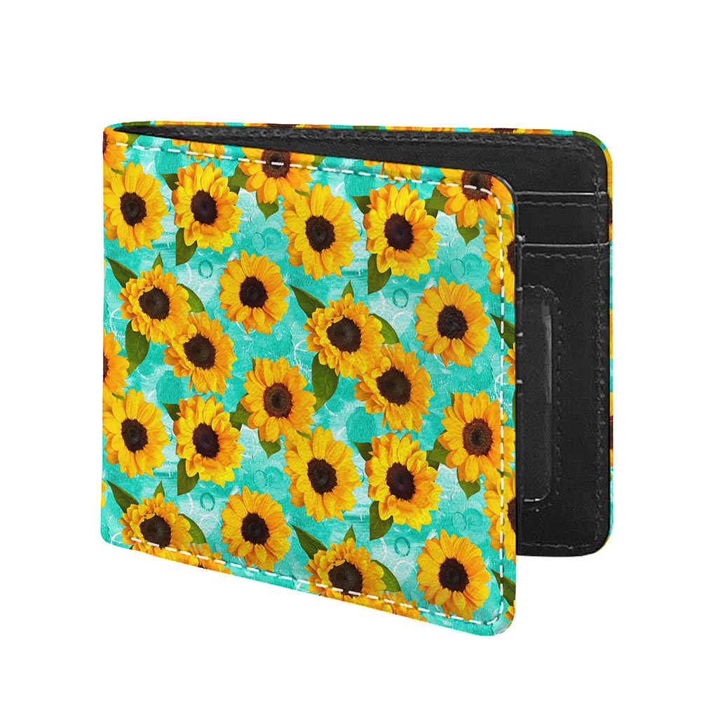 Bright Sunflower Pattern Print Bifold Wallet