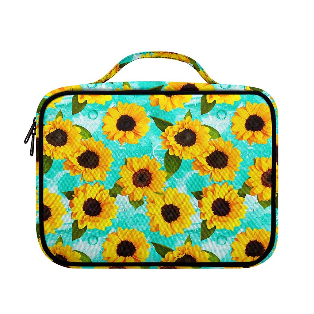 Bright Sunflower Pattern Print Briefcase Bible Bag