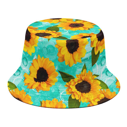 Bright Sunflower Pattern Print Bucket Hat