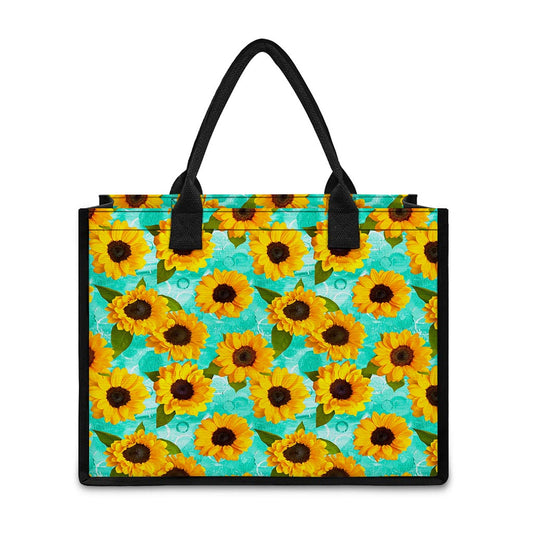 Bright Sunflower Pattern Print Canvas Tote Bag