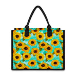 Bright Sunflower Pattern Print Canvas Tote Bag