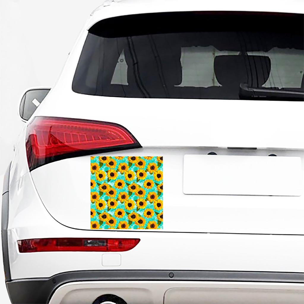 Bright Sunflower Pattern Print Car Sticker