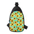 Bright Sunflower Pattern Print Sling Bag