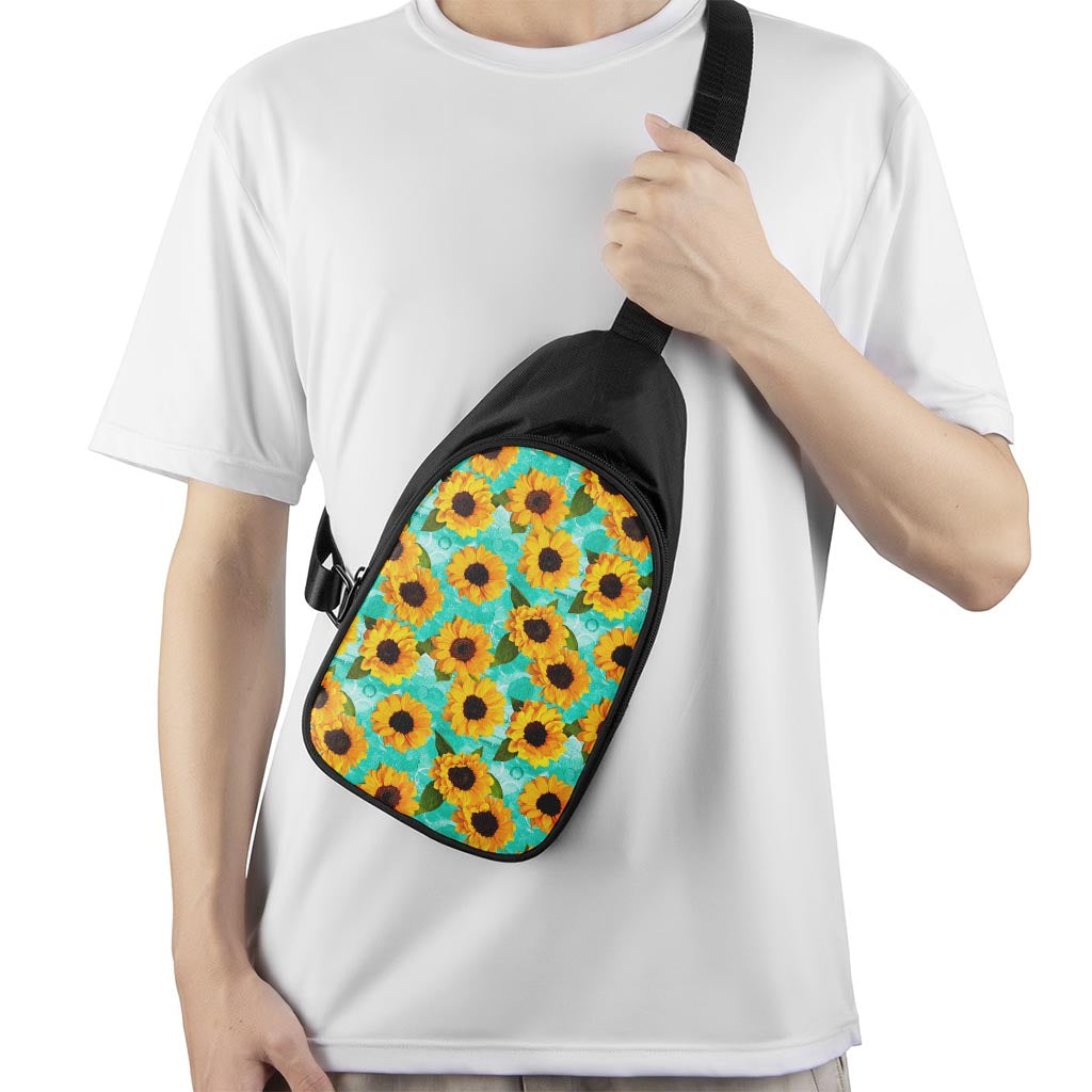 Bright Sunflower Pattern Print Chest Bag
