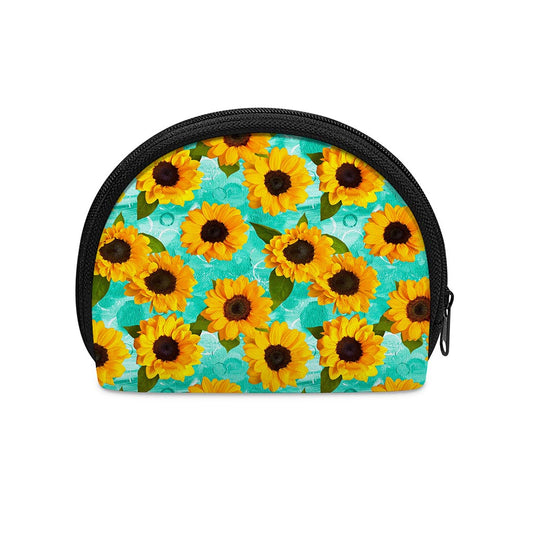 Bright Sunflower Pattern Print Coin Purse