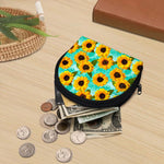 Bright Sunflower Pattern Print Coin Purse