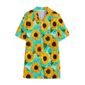 Bright Sunflower Pattern Print Cotton Hawaiian Shirt