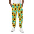 Bright Sunflower Pattern Print Cotton Sweatpants