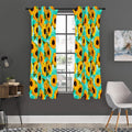 Bright Sunflower Pattern Print Grommet Curtain Panels