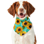 Bright Sunflower Pattern Print Dog Bandana