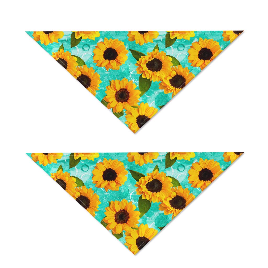 Bright Sunflower Pattern Print Dog Bandana