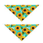 Bright Sunflower Pattern Print Dog Bandana