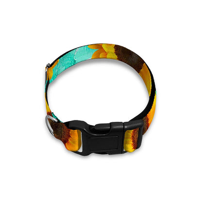 Bright Sunflower Pattern Print Dog Collar