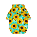Bright Sunflower Pattern Print Dog Zip Up Hoodie