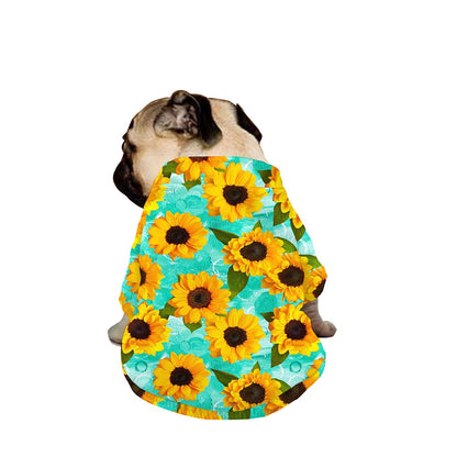 Bright Sunflower Pattern Print Dog Zip Up Jacket