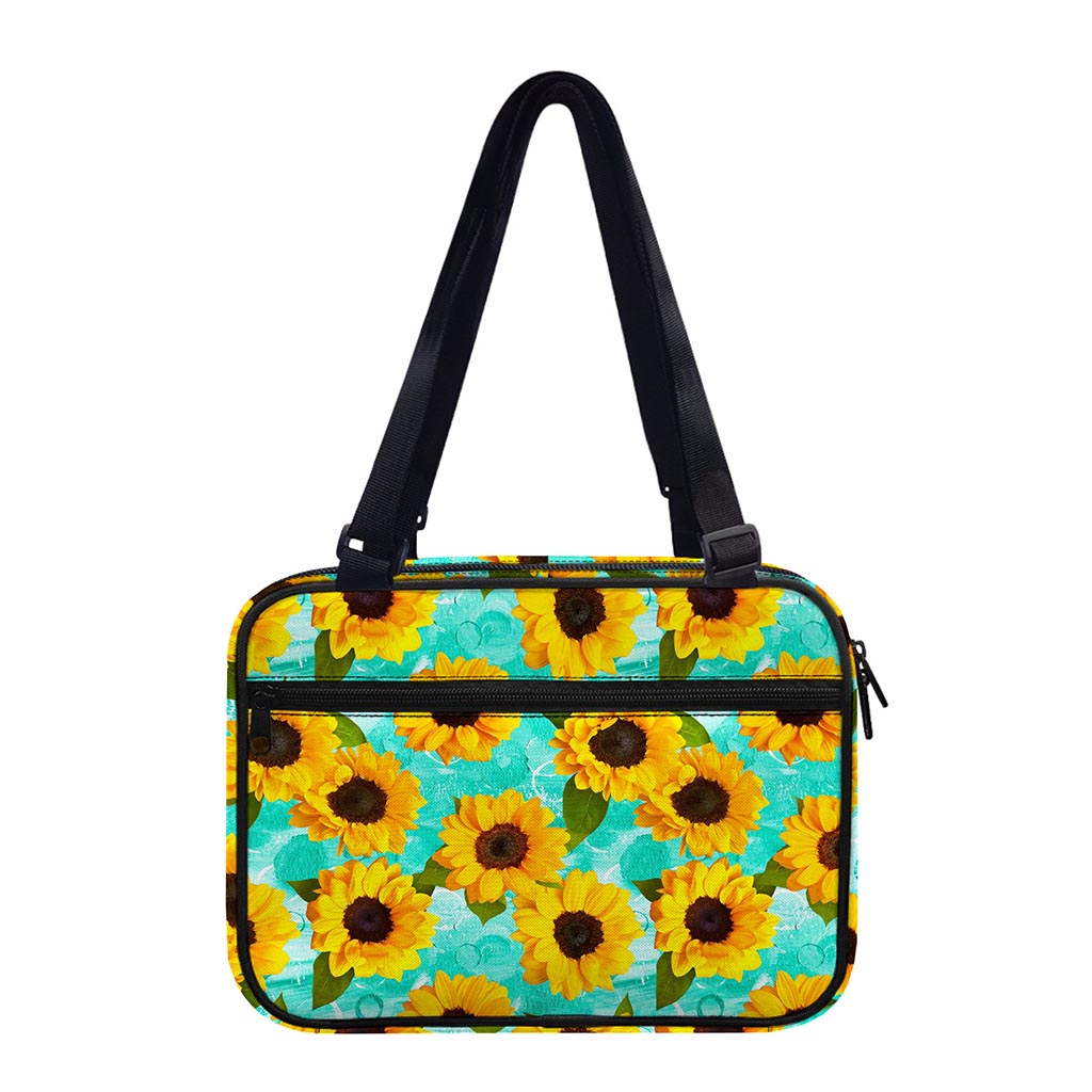 Bright Sunflower Pattern Print Double Strap Bible Bag