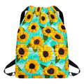 Bright Sunflower Pattern Print Drawstring Backpack