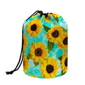 Bright Sunflower Pattern Print Drawstring Makeup Bag