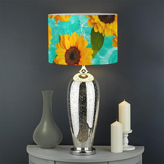 Bright Sunflower Pattern Print Drum Lamp Shade