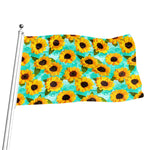 Bright Sunflower Pattern Print Flag