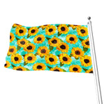 Bright Sunflower Pattern Print Flag