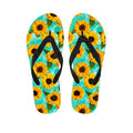 Bright Sunflower Pattern Print Flip Flops