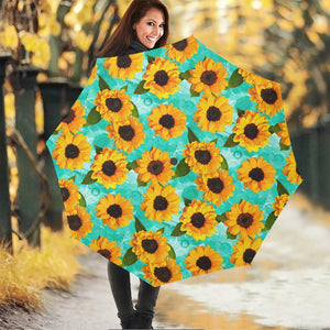 Bright Sunflower Pattern Print Foldable Umbrella