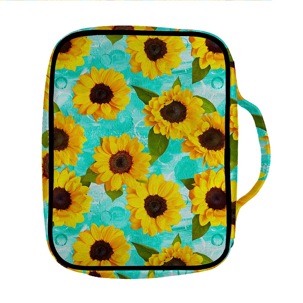 Bright Sunflower Pattern Print Front Pocket Bible Bag