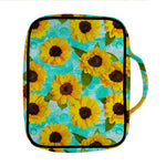 Bright Sunflower Pattern Print Front Pocket Bible Bag