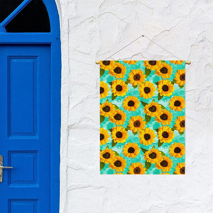 Bright Sunflower Pattern Print Garden Flag