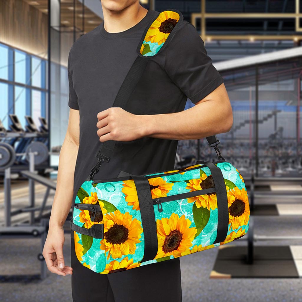 Bright Sunflower Pattern Print Gym Bag