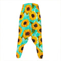 Bright Sunflower Pattern Print Hammer Pants