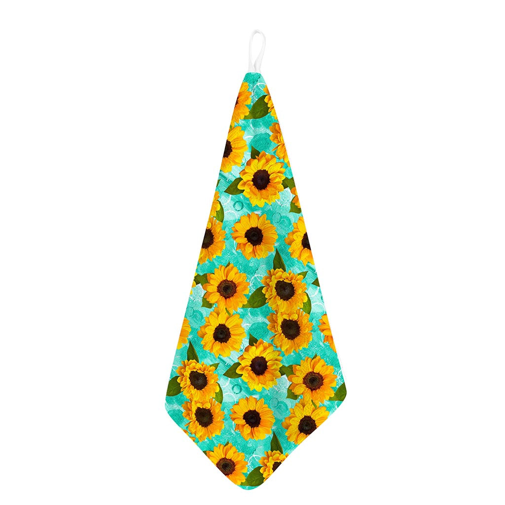 Bright Sunflower Pattern Print Hand Towel